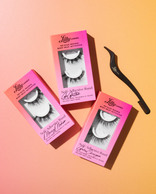 Self-adhesive trio with lash applicator dramatic