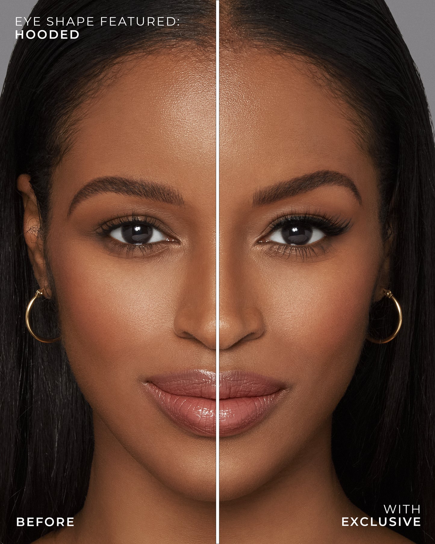 Lilly Lashes | Luxury Synthetic Lite Lashes | Exclusive False Lash | Hooded Before & After