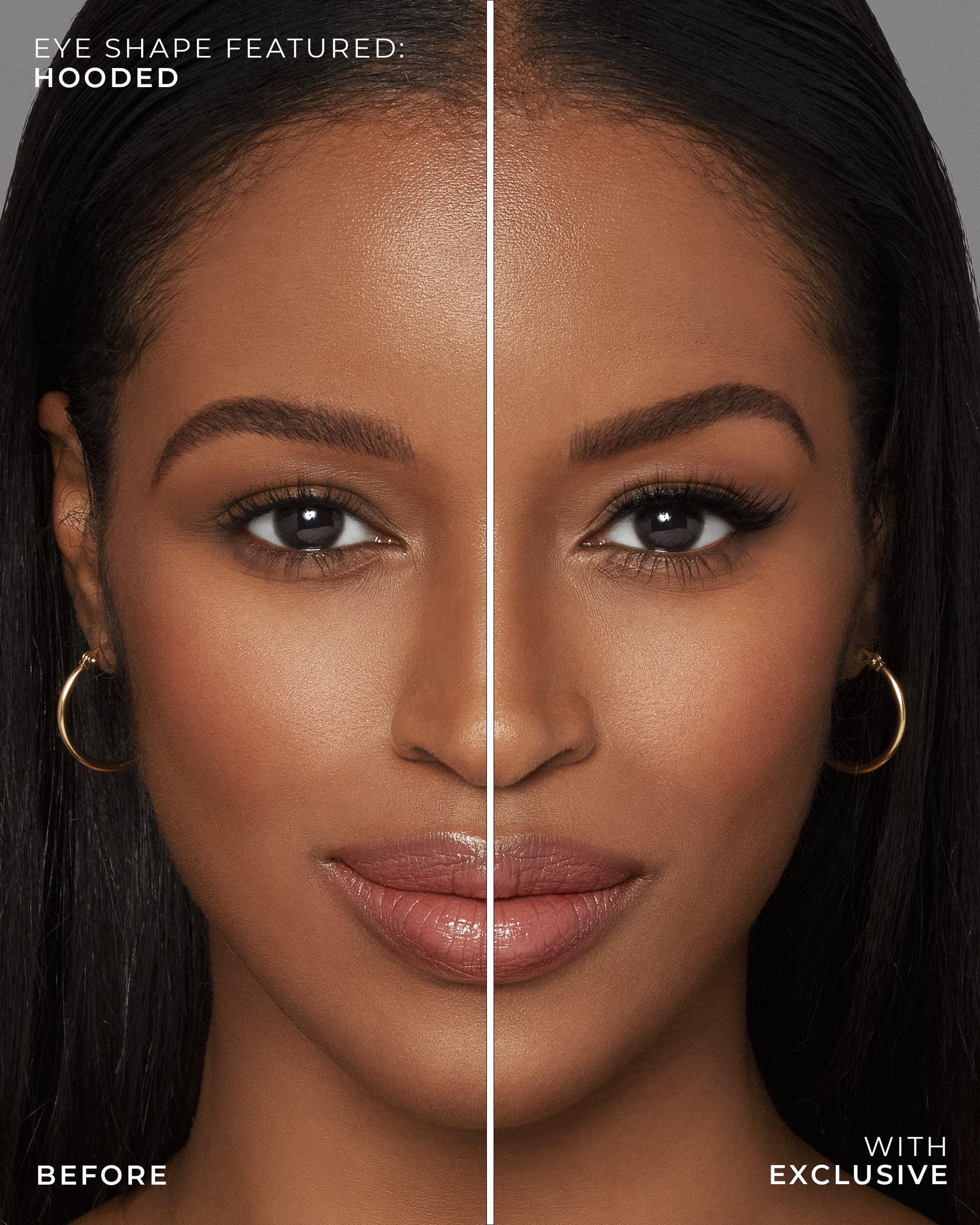 Lilly Lashes | Luxury Synthetic Lite Lashes | Exclusive False Lash | Hooded Before & After