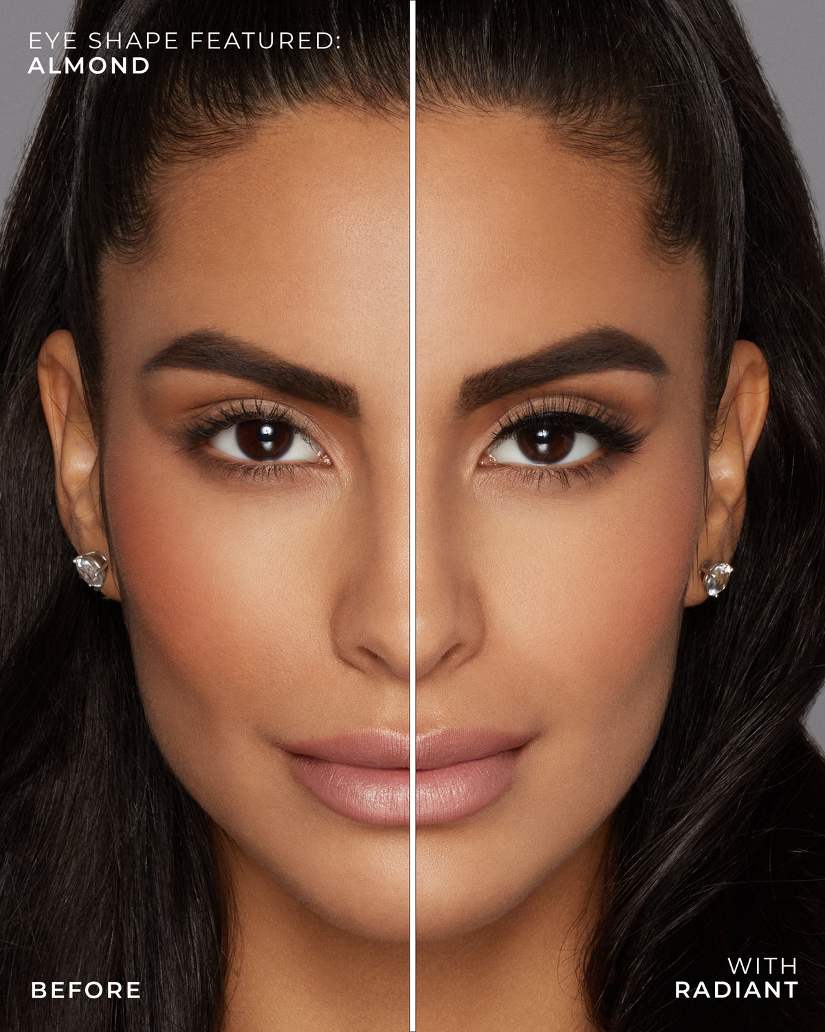 Lilly Lashes | Luxury Synthetic Lite Lashes | Radiant False Lash | Almond Eye Before & After